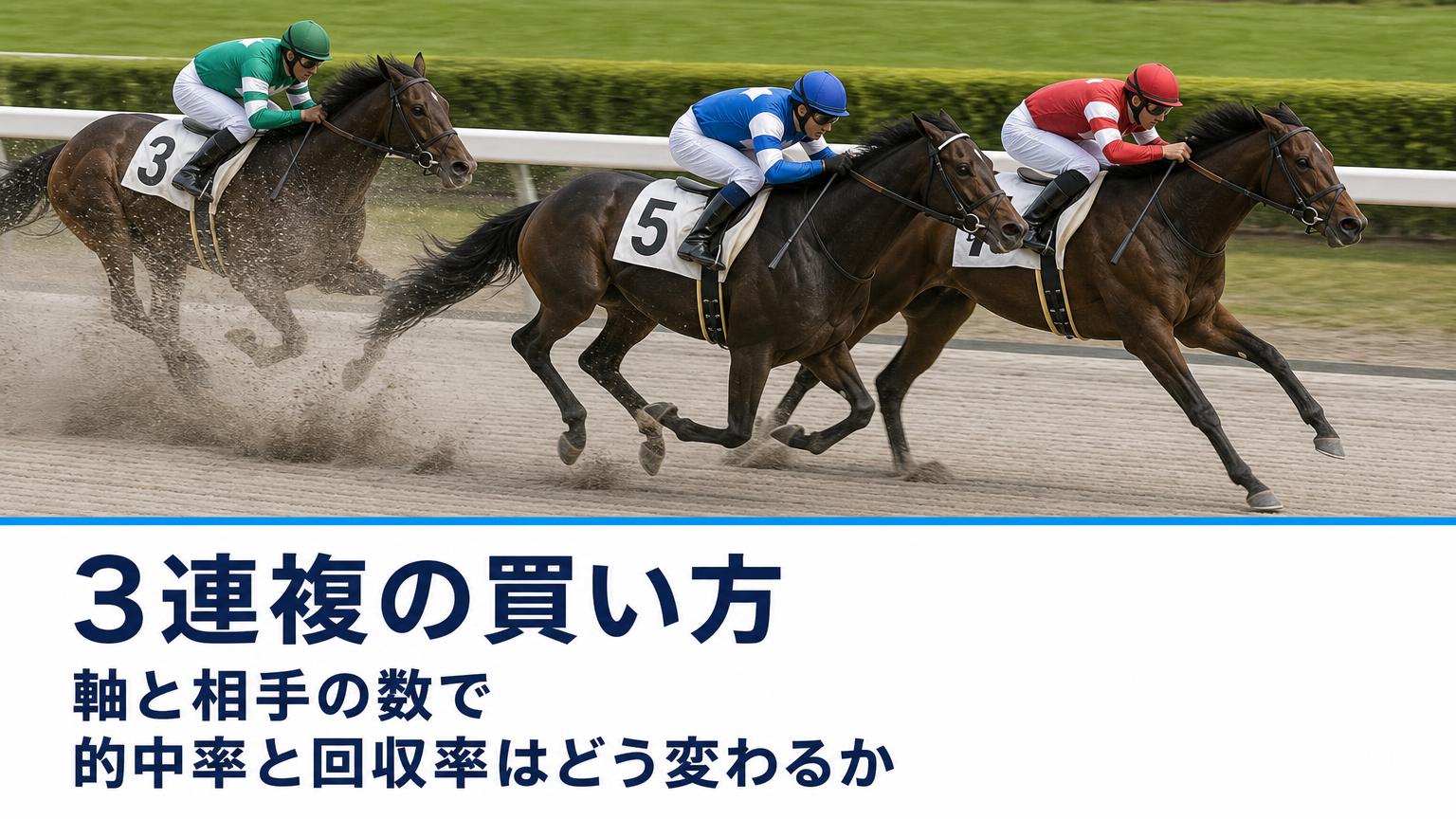 3連複の買い方｜軸と相手の数で的中率と回収率はどう変わるか